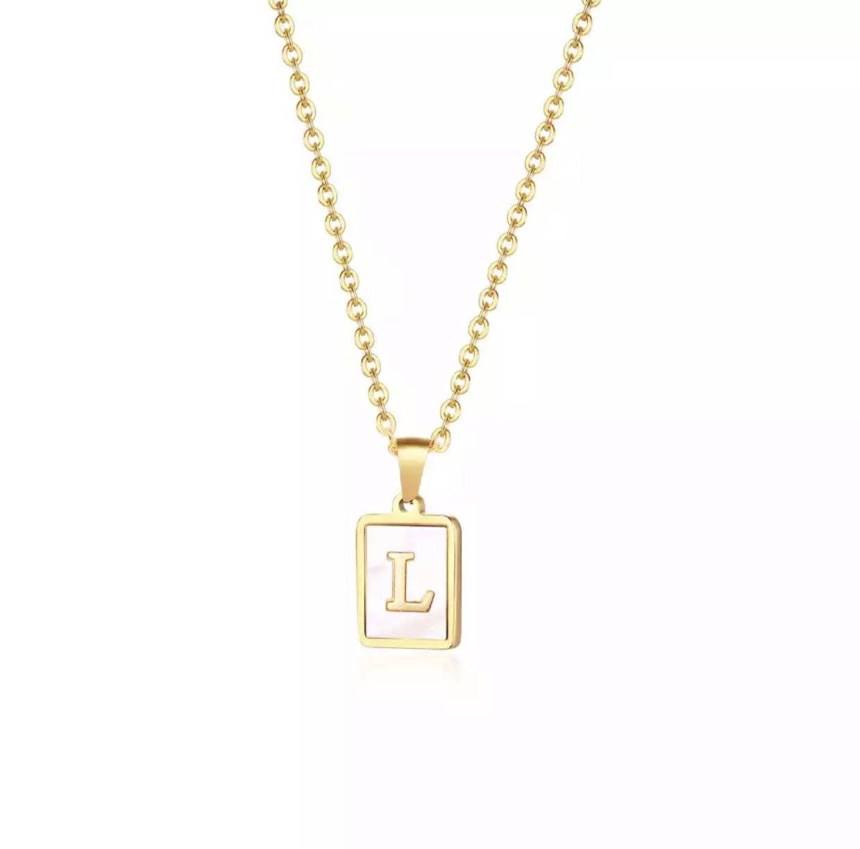 Mother of Pearl Clover Pendant Initial Necklace– Stella & Grace Boutique